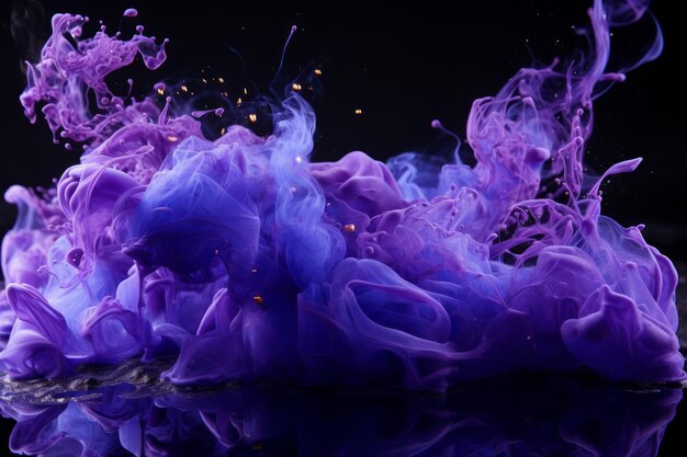 A purple liquid being splashed into the water