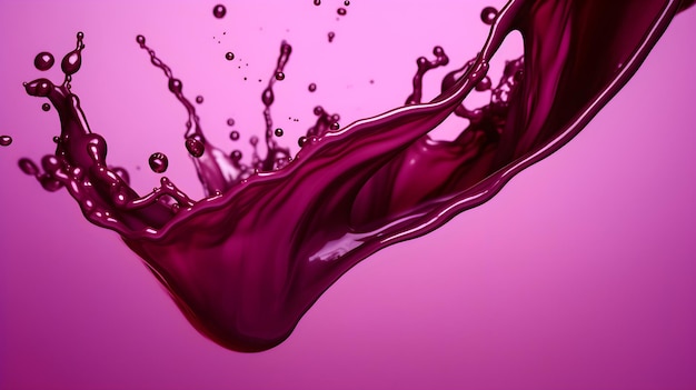 Photo a purple liquid splashing