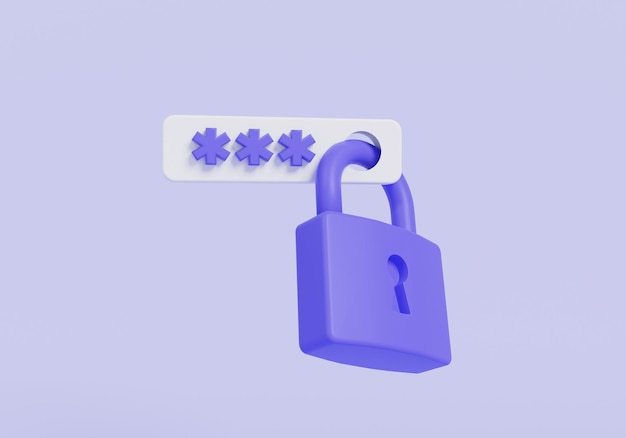 A purple lock with the letters " embed " on it.