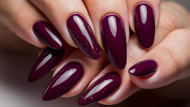 Purple long nails