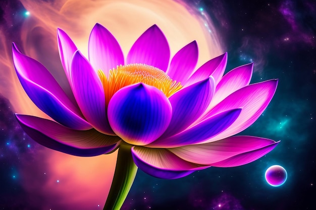 A purple lotus flower with a bright background.