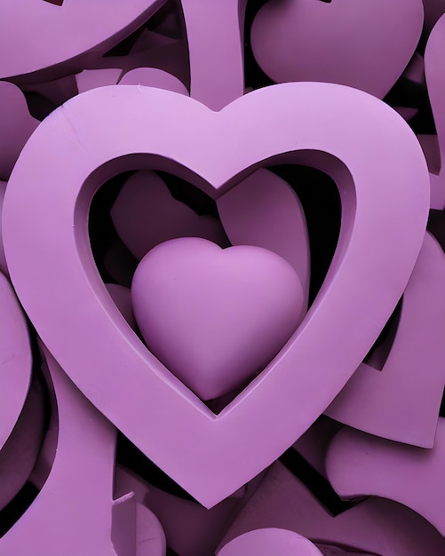 Purple love heart shape