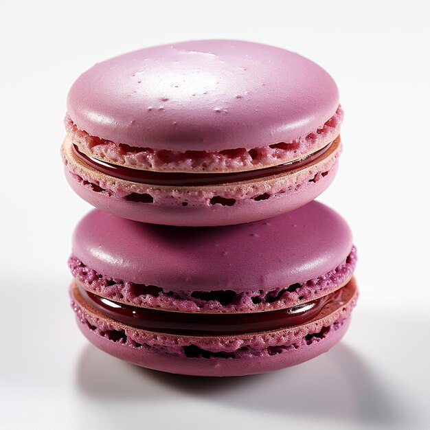 Purple Macaroon Isolated on Transparent White Background