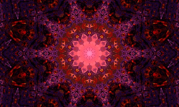 Purple and Magenta Floral Kaleidoscope Design. Kaledoscope pattern for manufacturing of packaging, scrapbooking, gift wrapping, books, booklets, albums