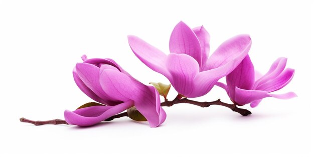 Purple magnolia flower Magnolia felix isolated on white background with clipping p Generative AI