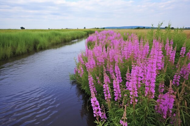 Purple majesty flowering loosestrife in wetland bliss