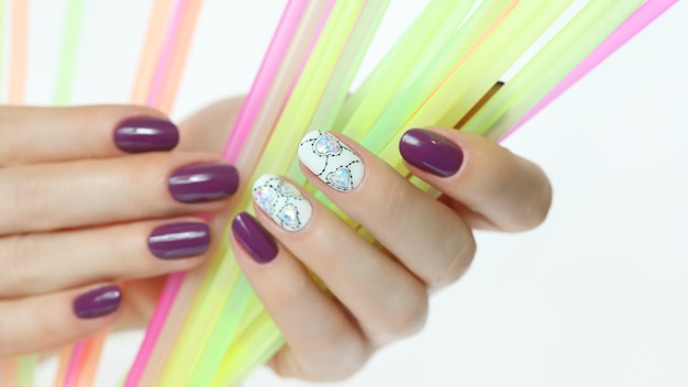 Photo purple manicure