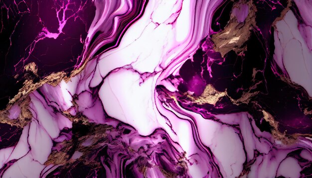 Photo purple marble and gold abstract background texture natural luxury style swirls of marble and gold powder generative ai