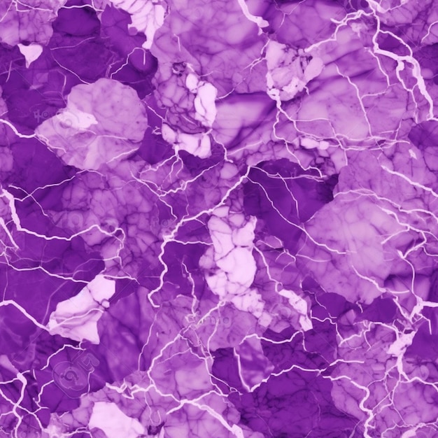 Purple marble with white streaks and cracks on it generative ai