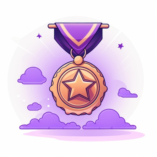 Photo a purple medal with a star on it