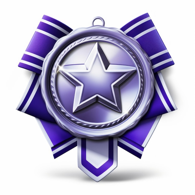 Photo a purple medal with a star on it