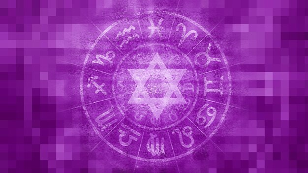 Purple mosaic astrology horoscope pattern texture background , graphic design