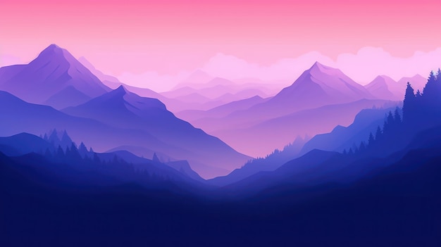 Purple mountain illustration