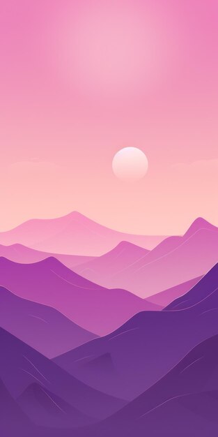 Photo a purple mountains with a pink sky