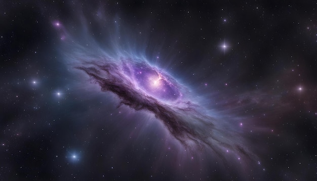 Photo a purple nebula is seen in this image