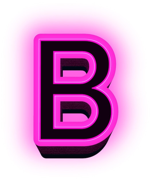 Фото Фиолетовые неоновые буквы алфавита