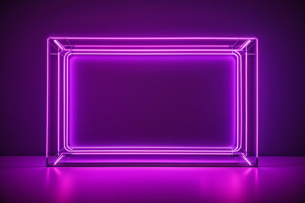 A purple neon frame with a purple background