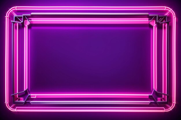 A purple neon frame with a purple background