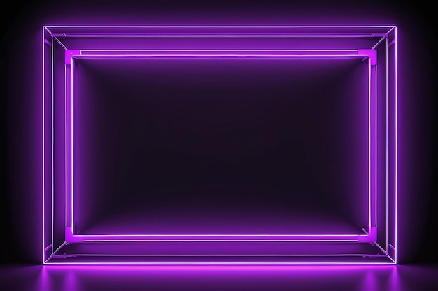 A purple neon frame with a purple background