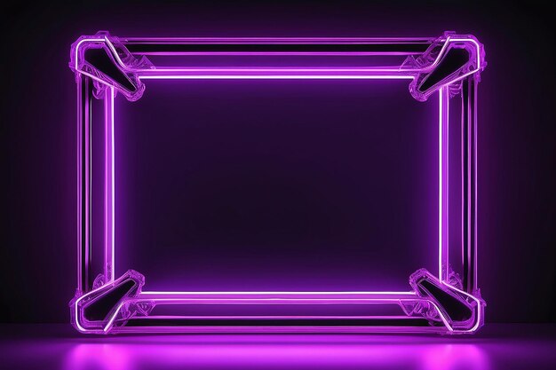 A purple neon frame with a purple background