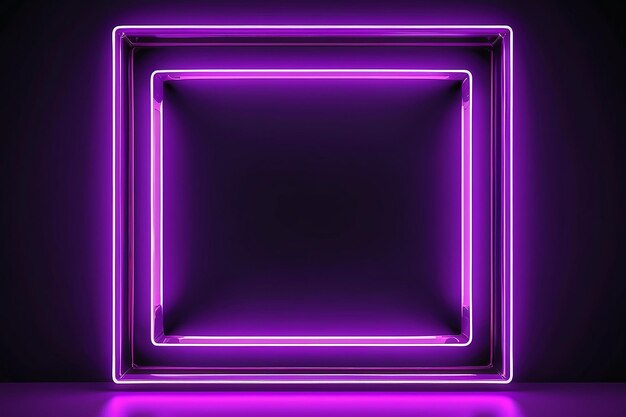 A purple neon frame with a purple background