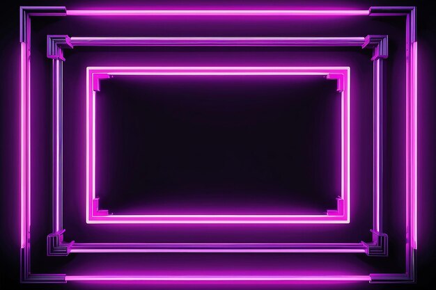 A purple neon frame with a purple background