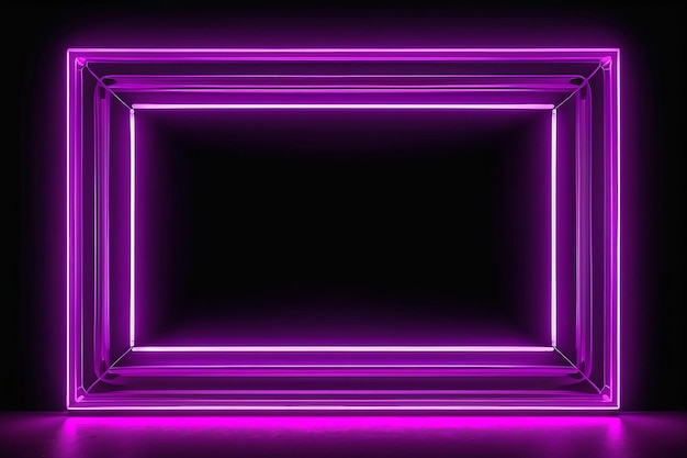 紫色の背景の紫色のネオンフレーム