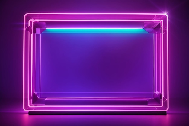 A purple neon frame with a purple background