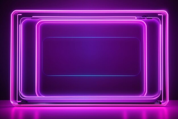 A purple neon frame with a purple background