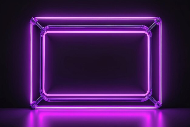 A purple neon frame with a purple background