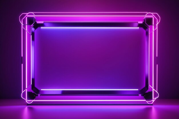 A purple neon frame with a purple background