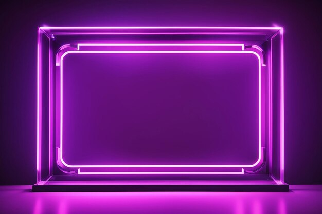 A purple neon frame with a purple background