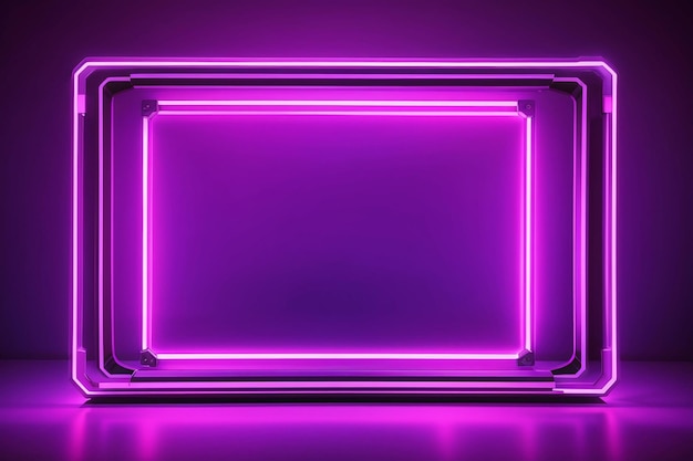 A purple neon frame with a purple background