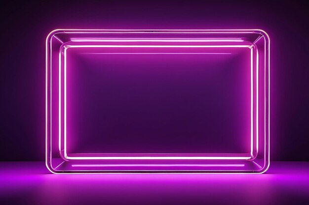 A purple neon frame with a purple background