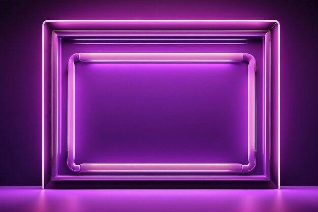 A purple neon frame with a purple background