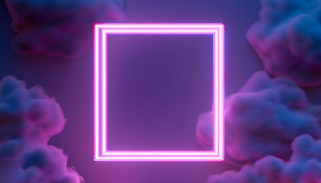 A purple neon frame with a purple background.