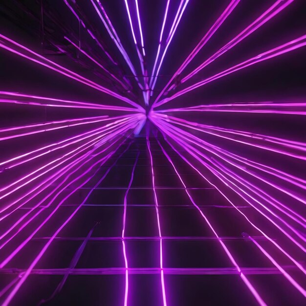 Purple neon light line effect