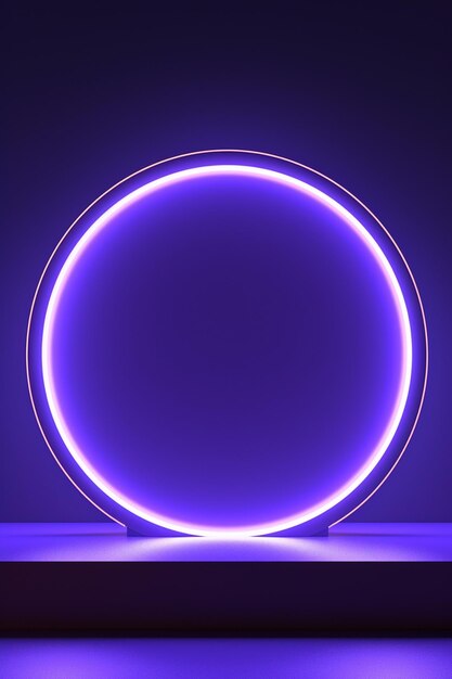 Purple neon lights are lit up in a dark room generative ai