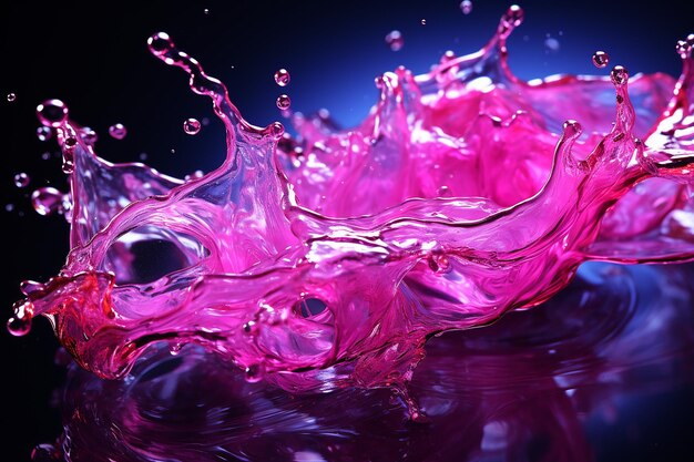 Purple Neon Lights Water Splash Photography