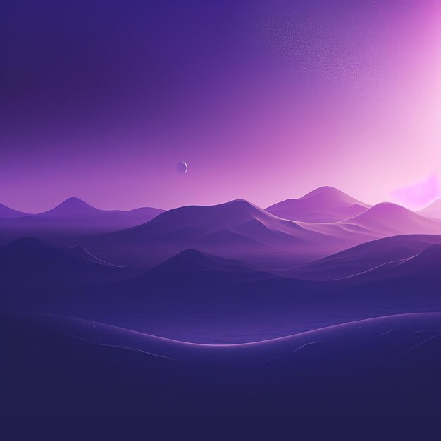 Purple night landscape image of nature sky mountains