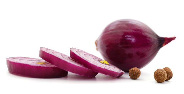 Purple onion isolated