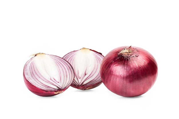 Photo purple onion on a white background