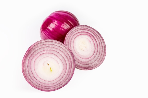 Purple onions isolated on white with clipping path