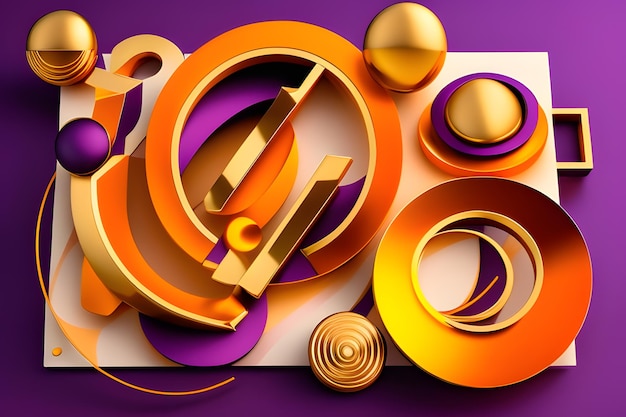 Purple and orange background with abstract shapes