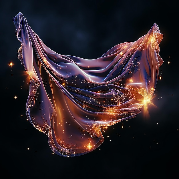 purple and orange bubbling liquid 3d render