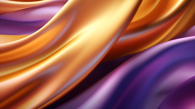 Photo purple and orange silk fabric with a purple background.