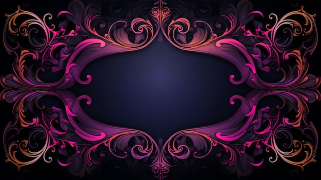 purple ornamental frame on a dark background