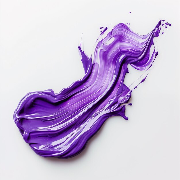 Purple paint fluid shape isolated on clean white background