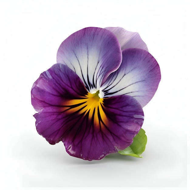 Purple pansy flower isolated on white background with clipping path