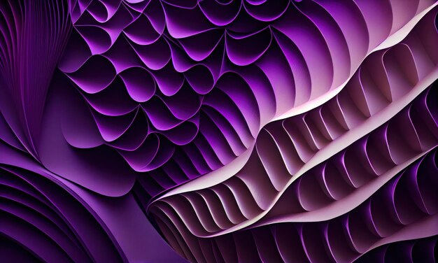 Purple paper edges forming waves generative ai